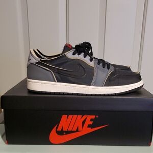 Air Jordan 1 Low OG EX. Men's Size 9.5. Color Black/Smoke Grey.